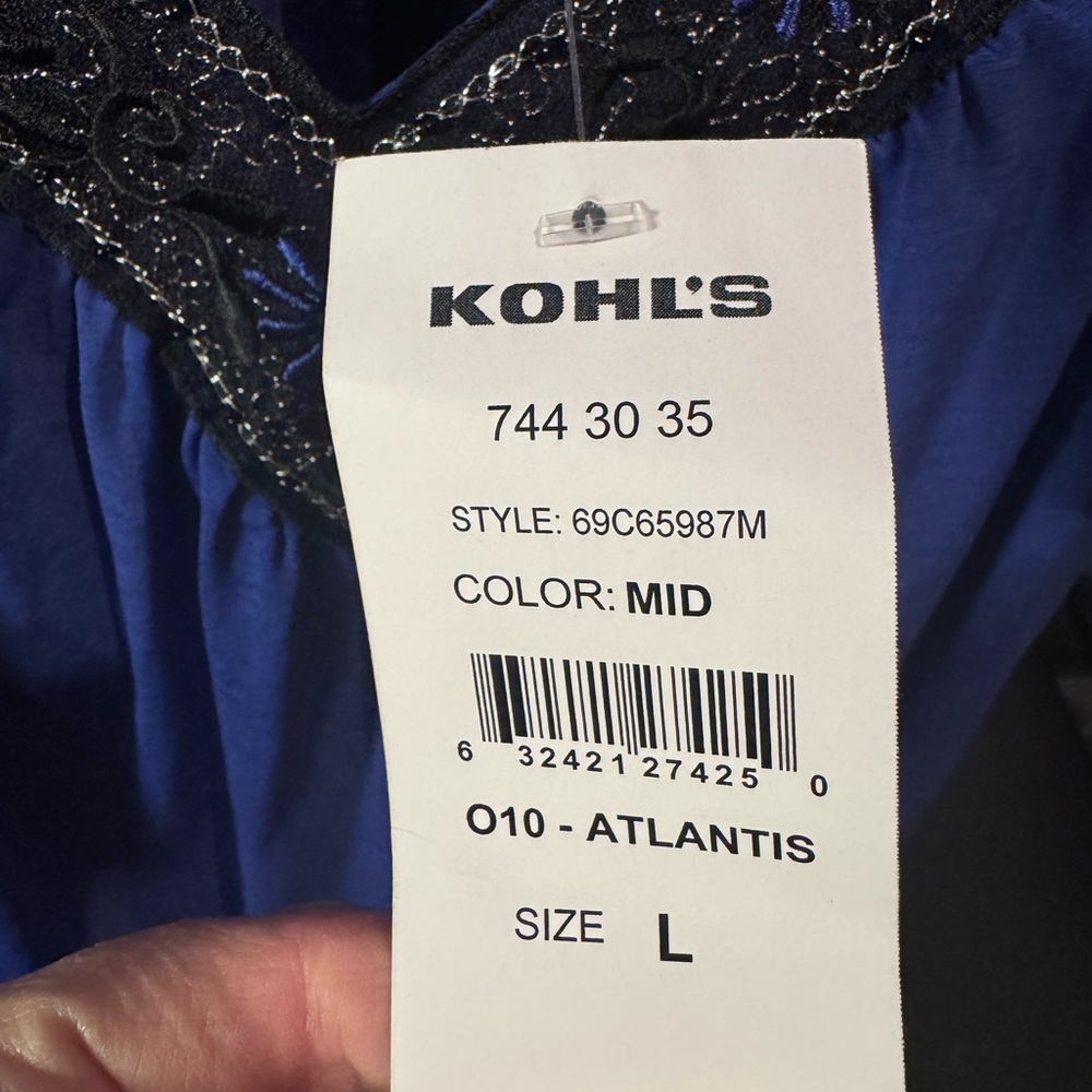 Wrapper Cobalt Blue Top with Black Detailing - Picture 4 of 7
